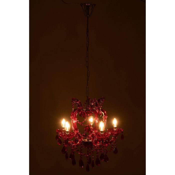 Hanglamp Rood Ijzer Antiek 53 cm-Hanglampen-J-Line
