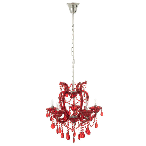 Hanglamp Rood Ijzer Antiek 53 cm-Tafellampen-J-Line