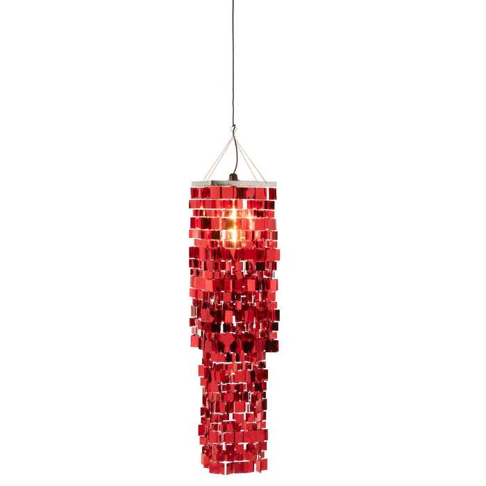 Hanglamp Rood Pvc Vierkant 30 cm 30x30x122 cm-Hanglampen-J-Line