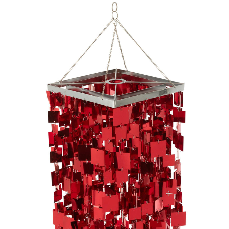 Hanglamp Rood Pvc Vierkant 30 cm 30x30x122 cm-Hanglampen-J-Line