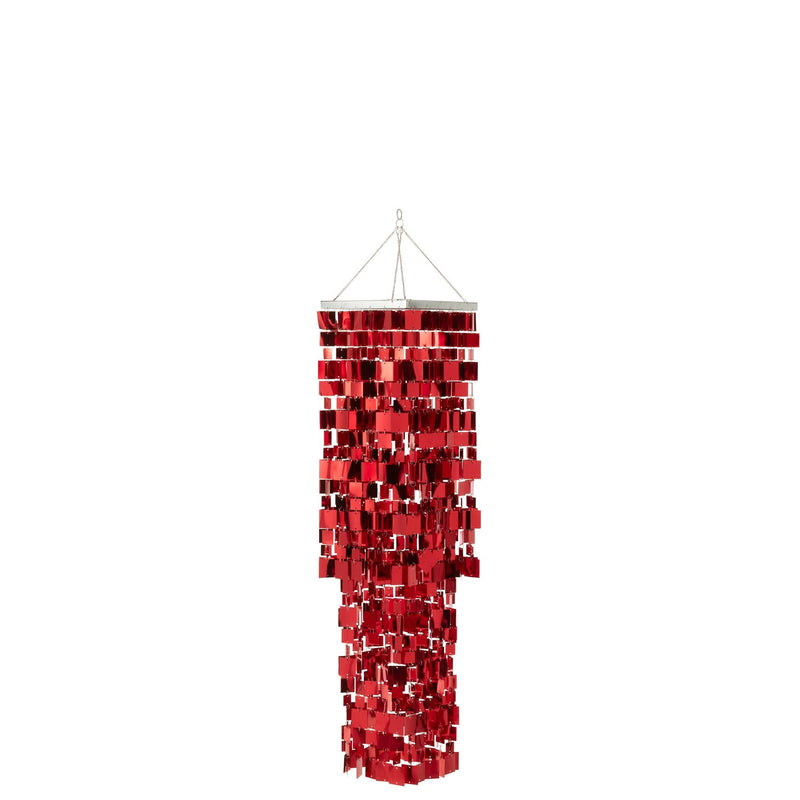 Hanglamp Rood Pvc Vierkant 30 cm 30x30x122 cm-Hanglampen-J-Line