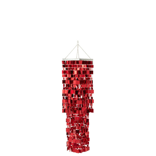 Hanglamp Rood Pvc Vierkant 30 cm 30x30x122 cm-Hanglampen-J-Line