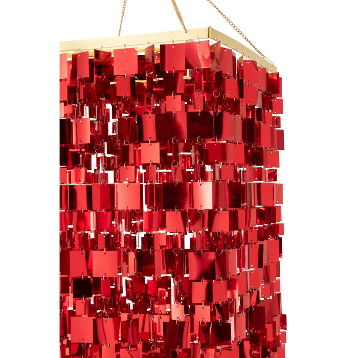 Hanglamp Rood Pvc Vierkant 50 cm 50x50x180 cm-Hanglampen-J-Line