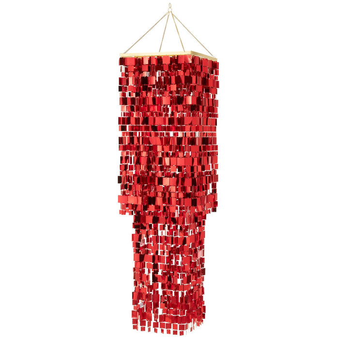 Hanglamp Rood Pvc Vierkant 50 cm 50x50x180 cm-Hanglampen-J-Line