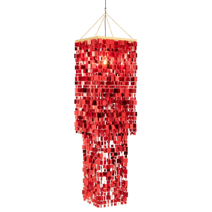 Hanglamp Rood Pvc Vierkant 50 cm-Tafellampen-J-Line