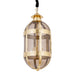 Ovale PTMD hanglamp van goudkleurig messing en glas, 39x39x93 cm, met een stijlvol en tijdloos design.