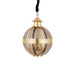 Ronde PTMD hanglamp van goudkleurig messing en glas, 46x46x66 cm, met een stijlvol en decoratief bolvormig design.