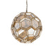 Goudkleurige glazen hanglamp van PTMD met geometrisch design, 49x49x50 cm.