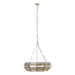 PTMD Tijdloze hanglamp in goudkleurig metaal en glas, 70x70x21 cm met een elegant geometrisch design.