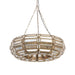 PTMD Tijdloze hanglamp van goudkleurig metaal en glas, 70x70x21 cm met een elegant geometrisch ontwerp.