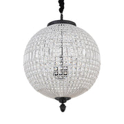 Hanglamp Tijdloze Uit Kristal, Glas, Metaal Grijs 65x65x85 cm-Hanglampen-PTMD