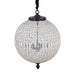 Hanglamp Tijdloze Uit Kristal, Glas, Metaal Grijs 65x65x85 cm-Hanglampen-PTMD