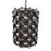 PTMD Tijdloze hanglamp van zwart ijzer met een decoratief cirkelvormig lijnenspel, 32x32x148 cm.