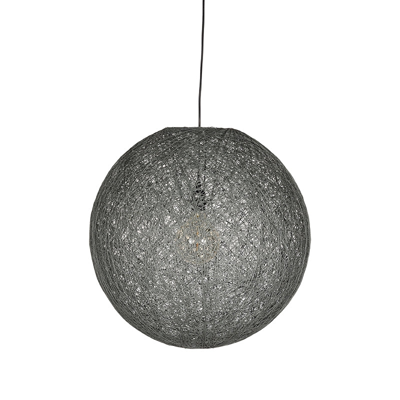 Hanglamp Twist Bolvormige Vlas Grijs 45x45x45 cm-Hanglampen-LABEL51