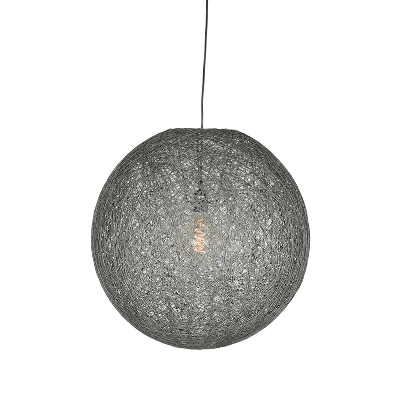 Hanglamp Twist Bolvormige Vlas Grijs 45x45x45 cm-Hanglampen-LABEL51