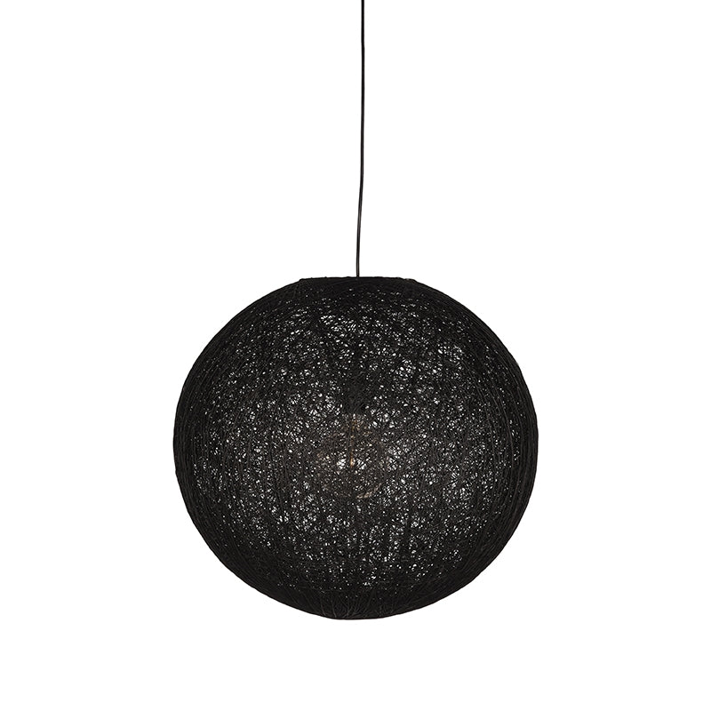 Hanglamp Twist Bolvormige Vlas Zwart 30x30x30 cm-Hanglampen-LABEL51