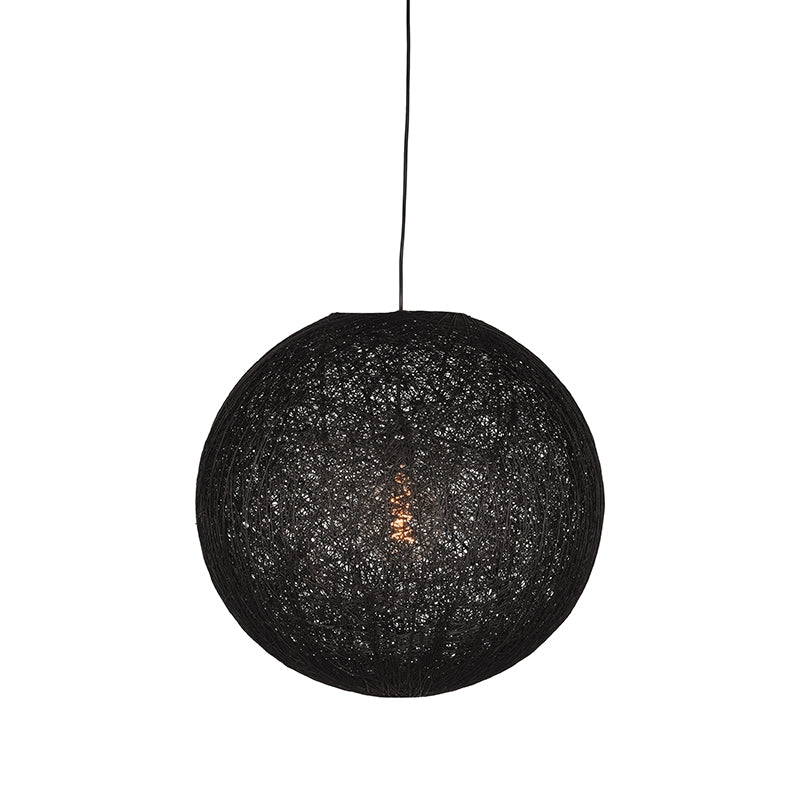 Hanglamp Twist Bolvormige Vlas Zwart 30x30x30 cm-Hanglampen-LABEL51