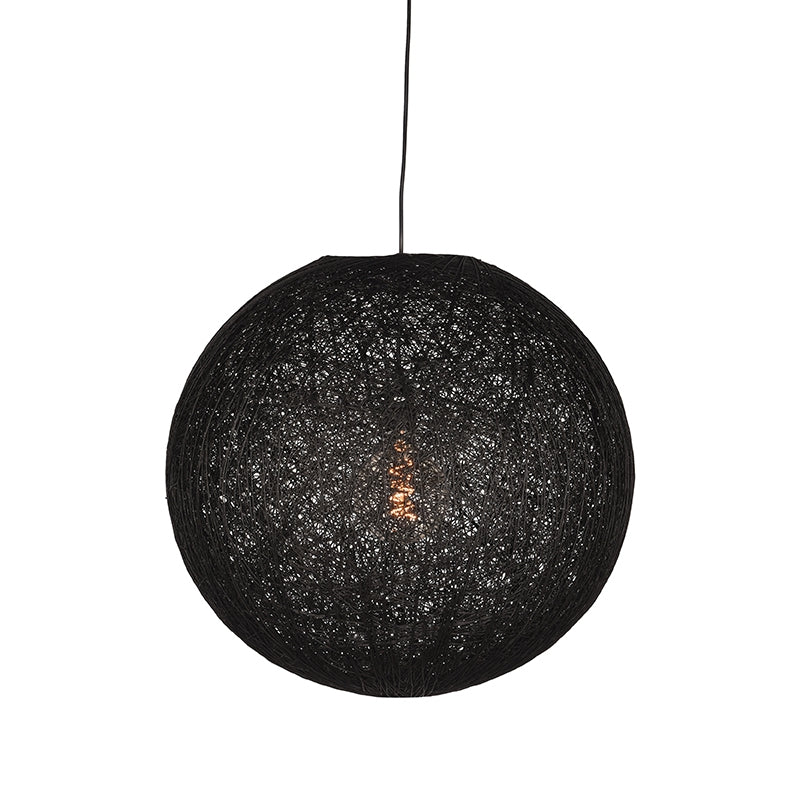 Hanglamp Twist Bolvormige Vlas Zwart 45x45x45 cm-Hanglampen-LABEL51