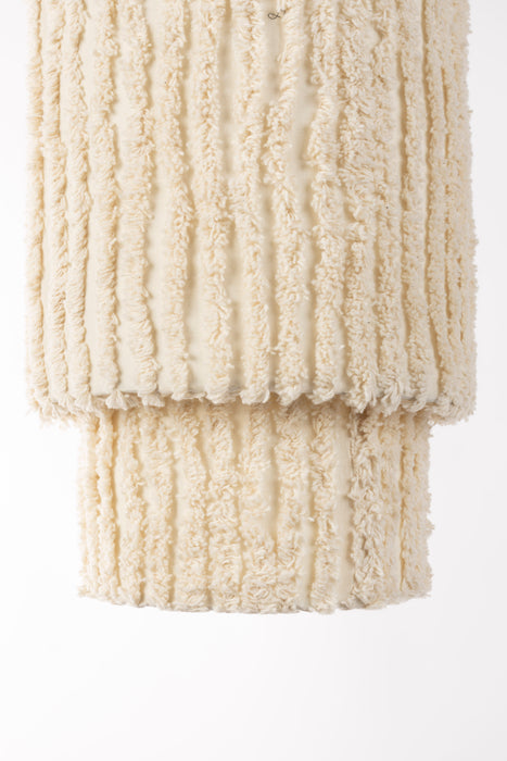 Hanglamp Arjun Tall Katoen Beige Ø20x38 cm E27-Tafellampen-Creating Home