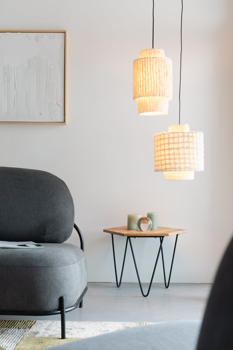 Hanglamp Versier Je Cotton Beige 20x20x38 cm-Hanglampen-Creating Home