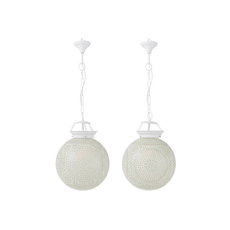Hanglamp Wit Glas L 35 cm 35x35x85 cm-Hanglampen-J-Line