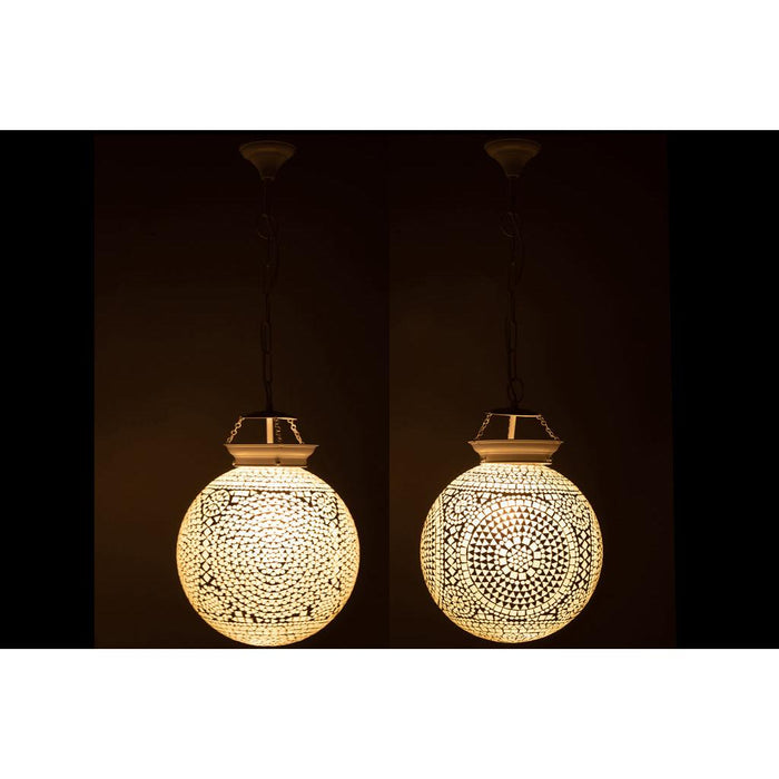Hanglamp Wit Glas L 35 cm-Tafellampen-J-Line