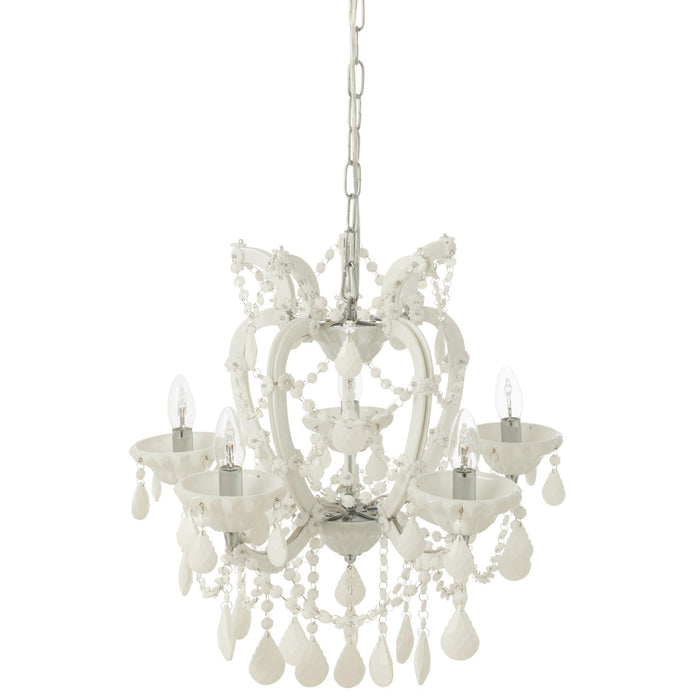 Hanglamp Wit Ijzer Antiek 53 cm 53x53x57 cm-Hanglampen-J-Line