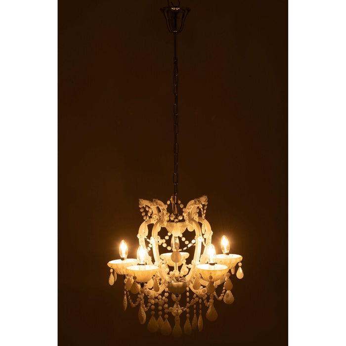 Hanglamp Wit Ijzer Antiek 53 cm-Tafellampen-J-Line