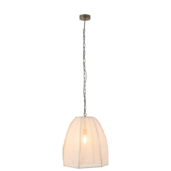 Hanglamp Wit Linnen S 42 cm-Tafellampen-J-Line