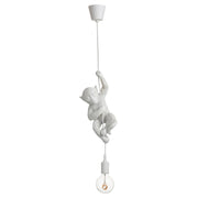 Hanglamp Wit Polykunsthars 12 cm 12.5x16.5x96 cm-Hanglampen-J-Line
