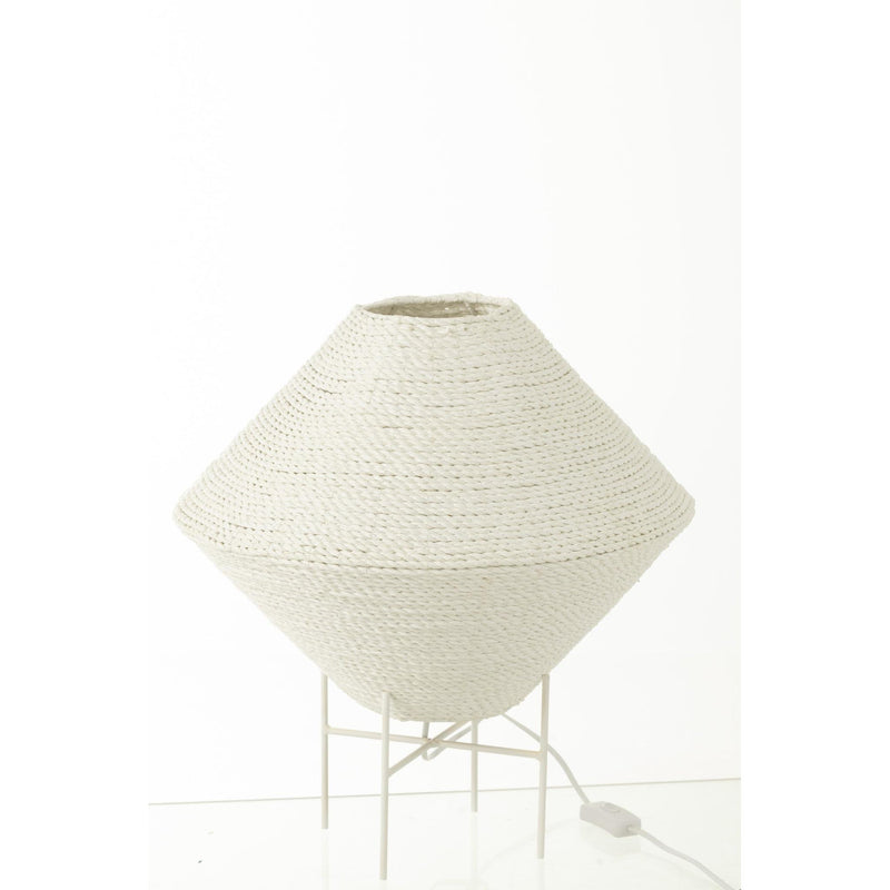 Hanglamp Wit Raffia L 40 cm 40x40x32 cm-Hanglampen-J-Line