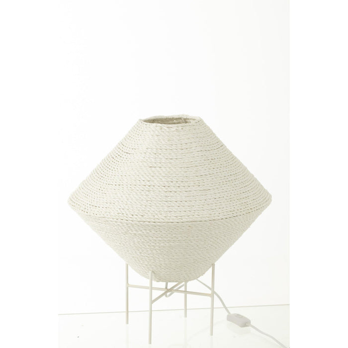 Hanglamp Wit Raffia L 40 cm 40x40x32 cm-Hanglampen-J-Line
