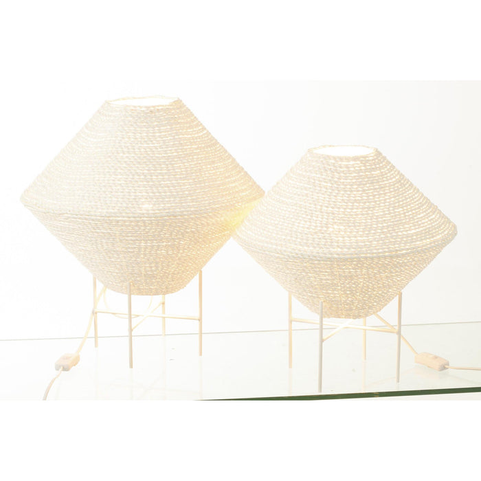 Hanglamp Wit Raffia L 40 cm-Tafellampen-J-Line