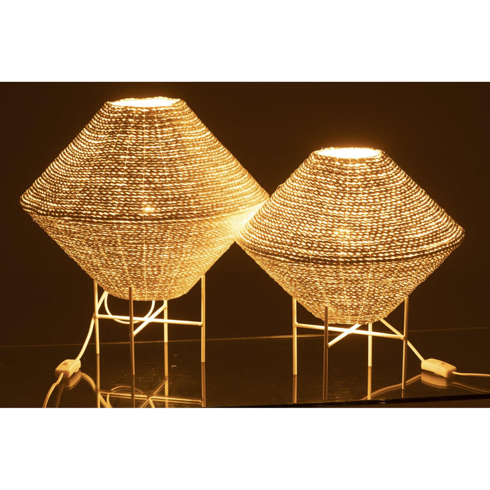 Hanglamp Wit Raffia L 40 cm-Tafellampen-J-Line