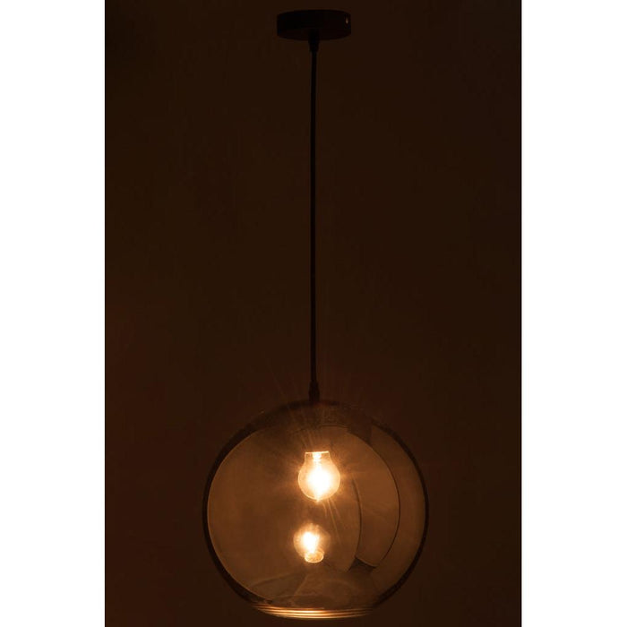 Hanglamp Zilver Glas L 30 cm 30x30x220 cm-Spiegels-J-Line