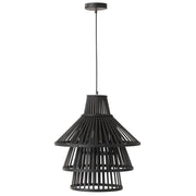 Hanglamp Zwart Bamboe L 42 cm 42x42x168 cm-Hanglampen-J-Line