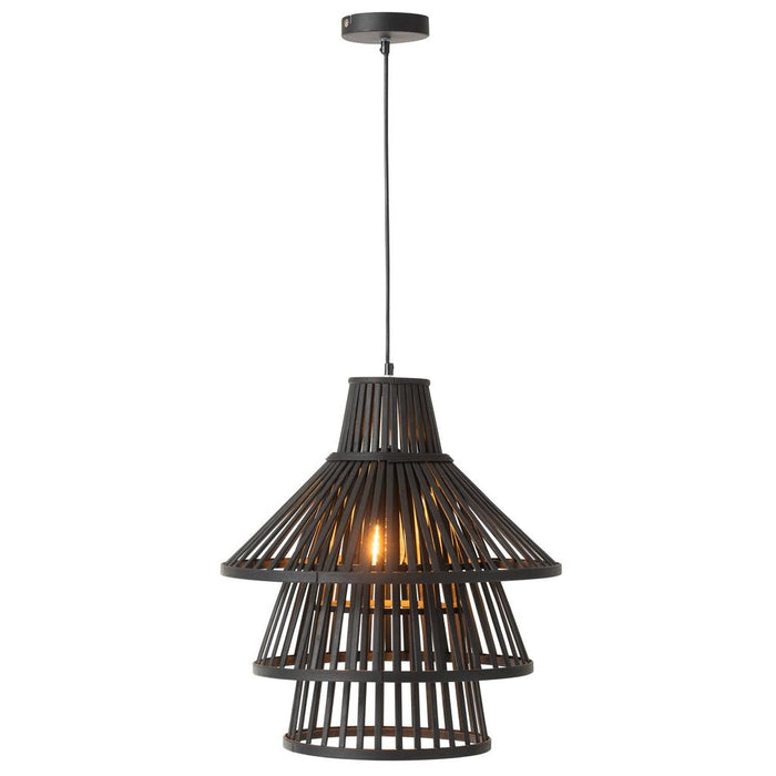 Hanglamp Zwart Bamboe L 42 cm-Tafellampen-J-Line