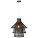 Hanglamp Zwart Bamboe L 42 cm-Tafellampen-J-Line