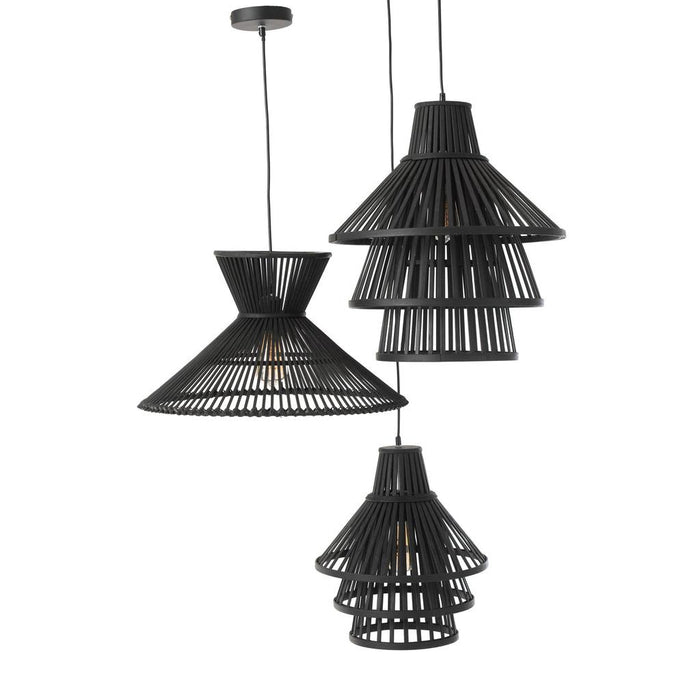 Hanglamp Zwart Bamboe S 53 cm 53x53x147 cm-Hanglampen-J-Line