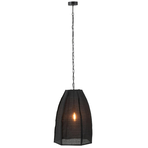 Hanglamp Zwart Linnen 42 cm 42x49x173 cm-Plafondlampen-J-Line