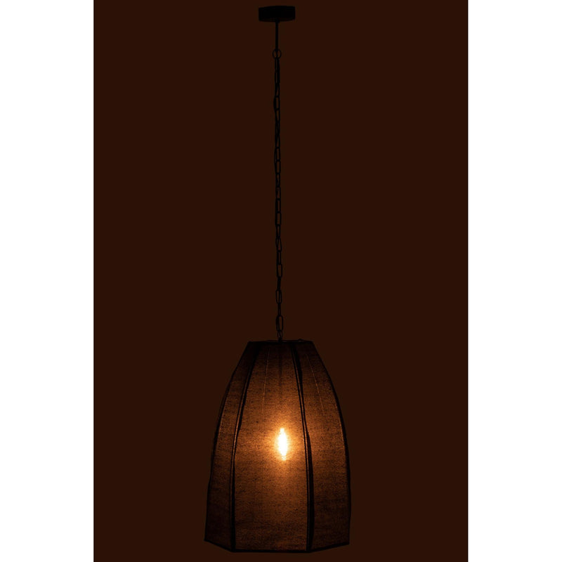 Hanglamp Zwart Linnen 42 cm 42x49x173 cm-Plafondlampen-J-Line