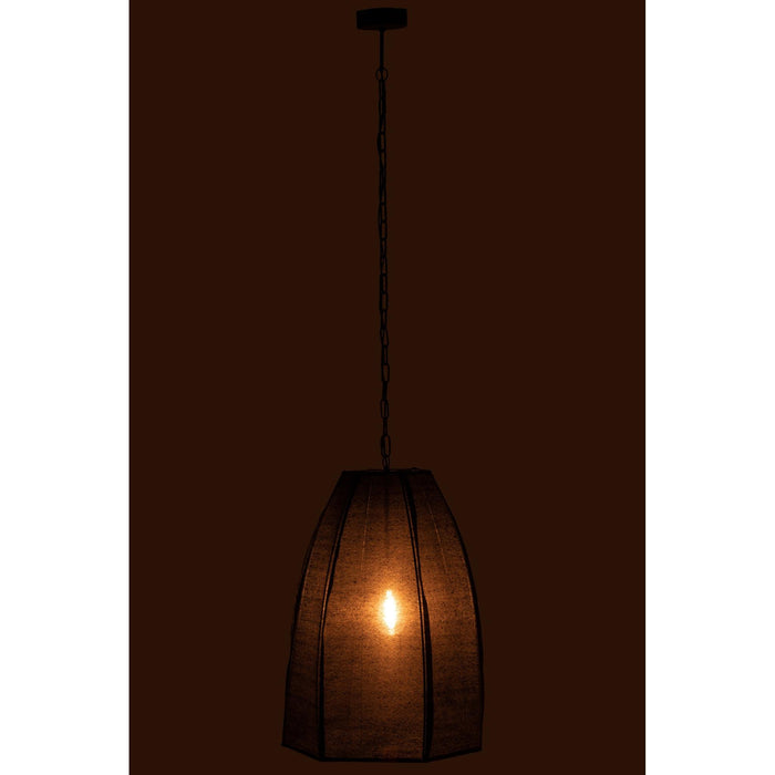 Hanglamp Zwart Linnen 42 cm-Hanglampen-J-Line