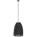 Hanglamp Zwart Linnen 42 cm-Hanglampen-J-Line