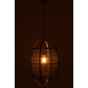 Hanglamp Zwart Linnen 43 cm 43x43x66 cm-Hanglampen-J-Line