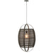 Hanglamp Zwart Linnen 43 cm 43x43x66 cm-Hanglampen-J-Line