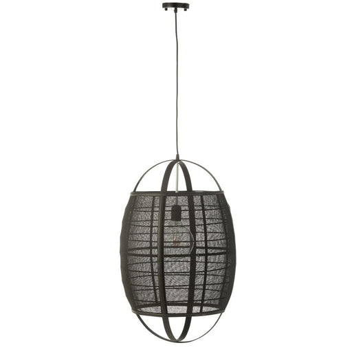Hanglamp Zwart Linnen 43 cm-Tafellampen-J-Line