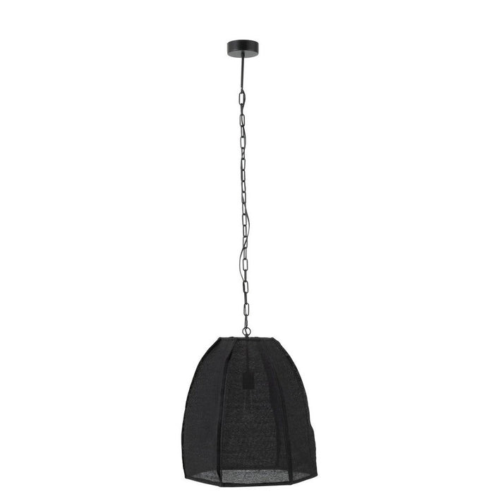 Hanglamp Zwart Linnen S 42 cm 42x49x161 cm-Plafondlampen-J-Line