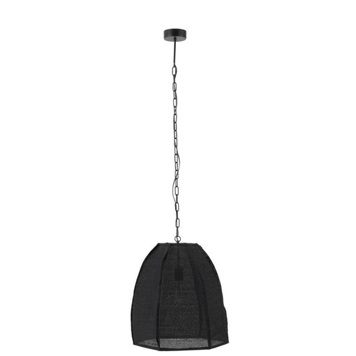 Hanglamp Zwart Linnen S 42 cm-Hanglampen-J-Line