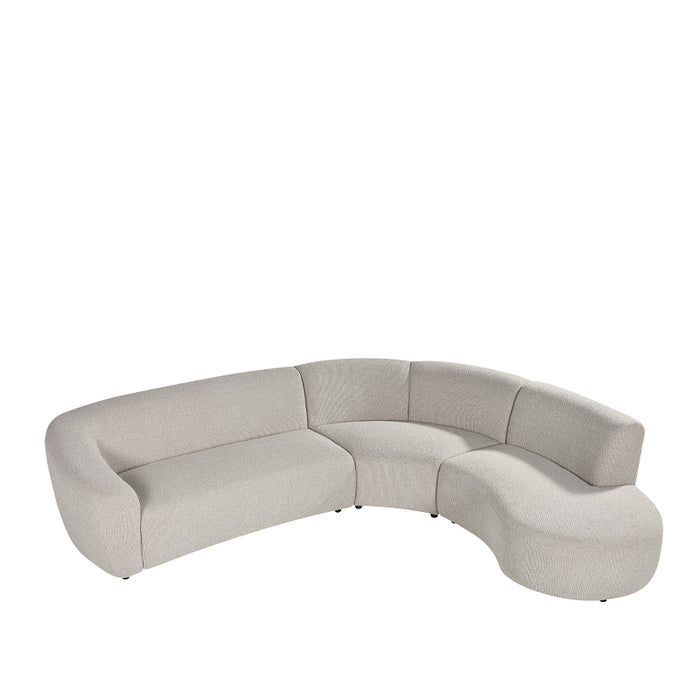 Hoekbank Florence Bouclé Beige Rechts-Hoekbanken-LABEL51