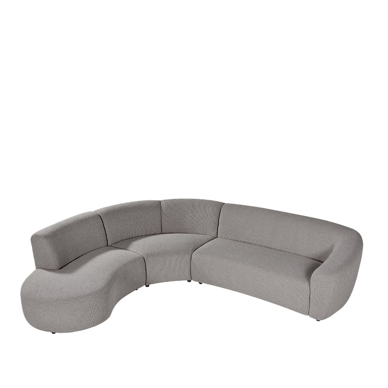 Hoekbank Florence Bouclé Mushroom Links 300x268x77 cm-Hoekbanken-LABEL51